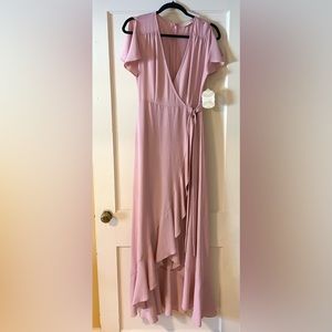 Altar’d State pink faux wrap maxi dress, S, NWT